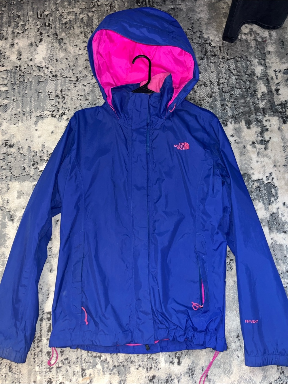 The North Face Royal Blue Jacket with Hot Pink Lining